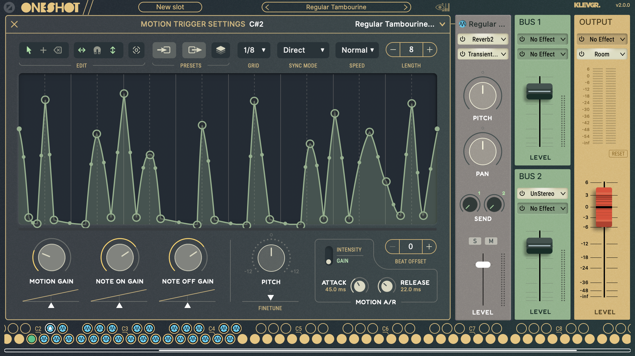 OneShot2 motion trigger settings