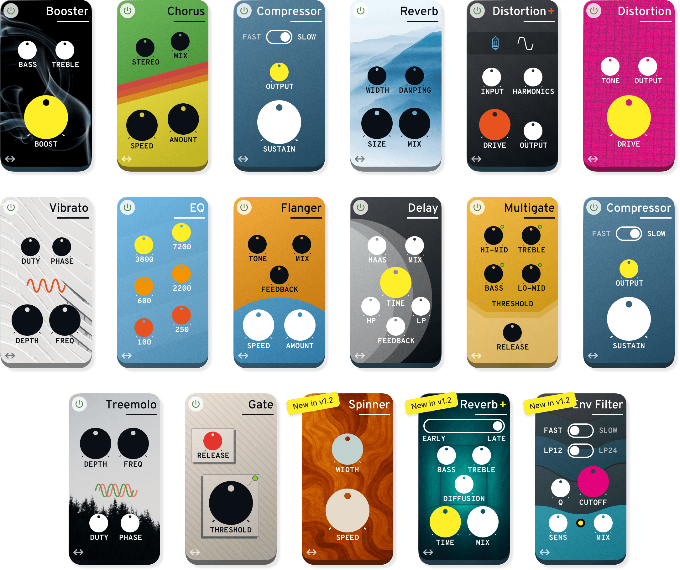 All pedals of Stark – Amp Simulator plugin by Klevgrand